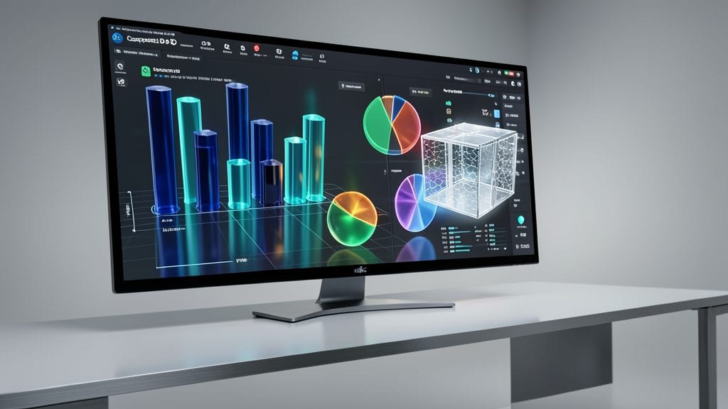 Corporate 3D Data Visualization Dashboard