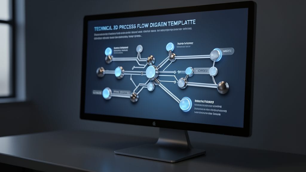 Technical 3D Process Flow Diagram Template