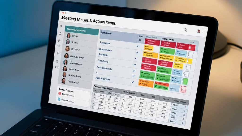 Meeting Minutes and Action Items Template